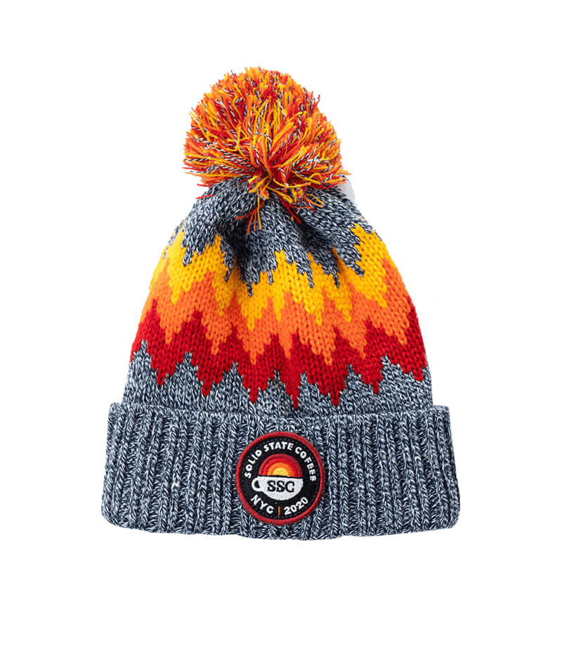 Zig Zag Pom Beanie